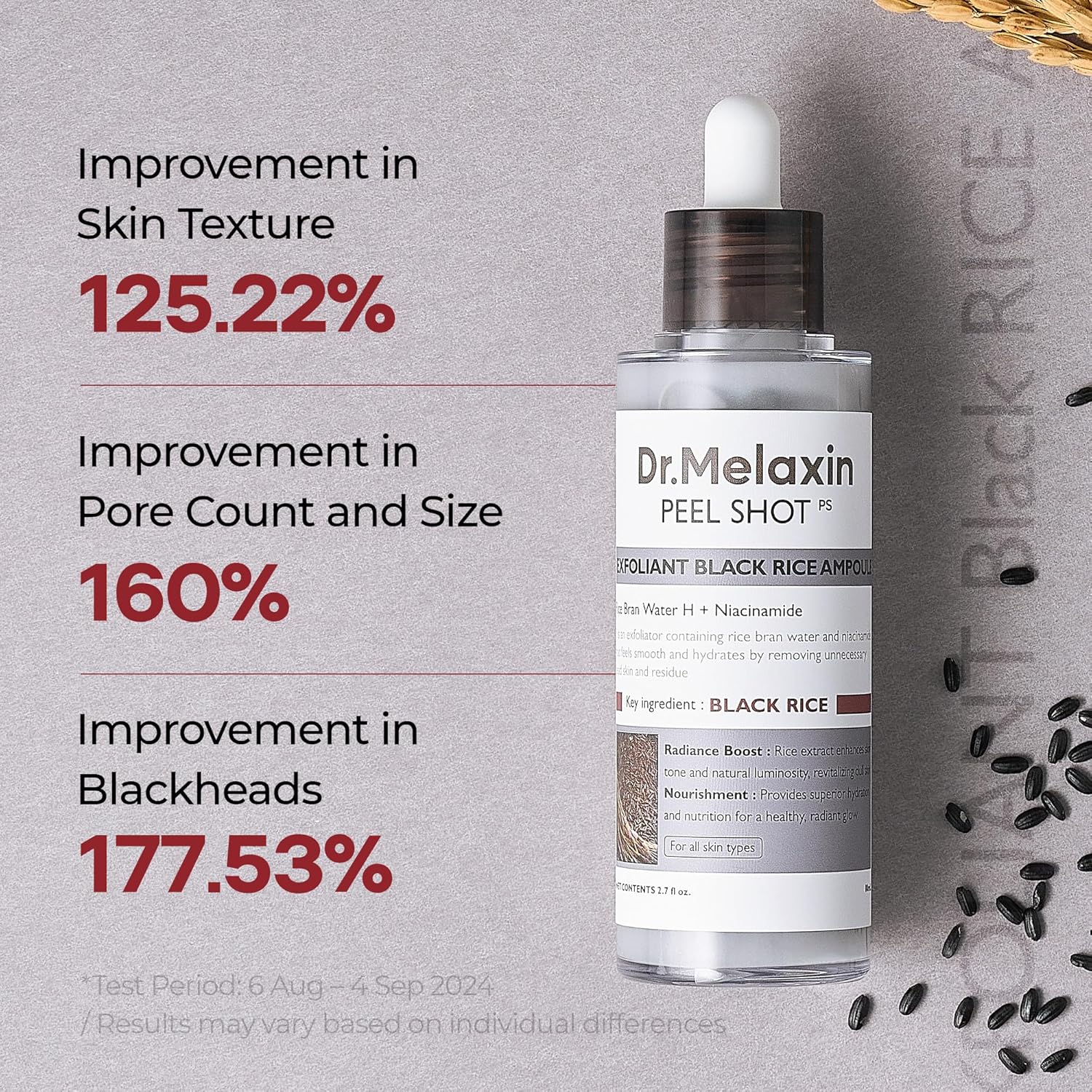 Dr. Melaxin Peel Shot Exfoliating Black Rice Ampoule (80ml)