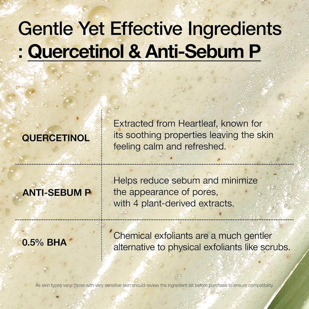 Anua Heartleaf Quercetinol Pore Deep Cleansing Foam Ingredient