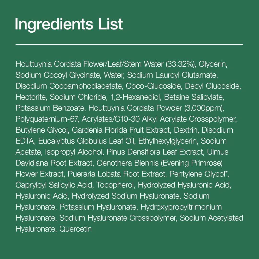 Anua Heartleaf Quercetinol Pore Deep Cleansing Foam Ingredients